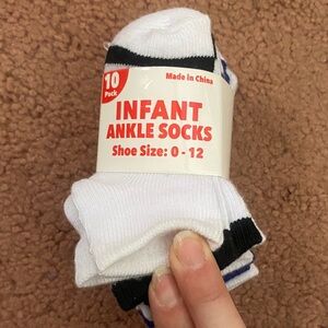 Infant Ankle Socks - White (10 Pack)
